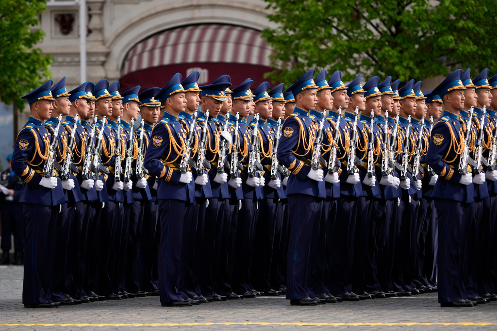 North Korea's servicemen stand in a formation before the Victory Day military parade in Moscow, Saturday, May 9, 2026, during celebrations of the 81st anniversary of the Soviet Union's victory over Nazi Germany during the World War II. (AP Photo/Pavel Bednyakov, Pool)