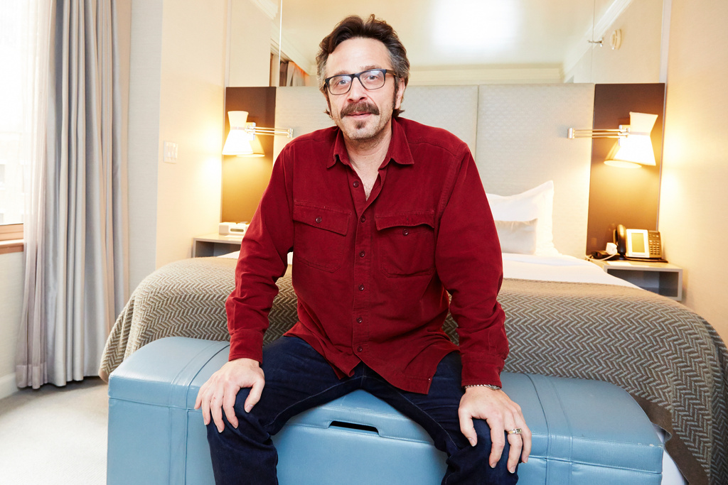 FILE - Comedian and podcaster Marc Maron poses for a portrait in New York on April 11, 2013. (Photo by Dan Hallman/Invision/AP, File)