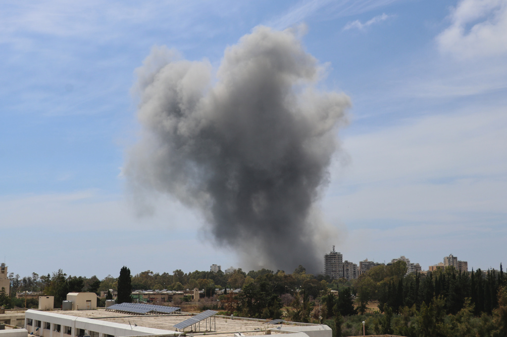 Smoke rises following an Israeli airstrike in the southern port city of Tyre, Lebanon, Sunday, May 31, 2026. (AP Photo)