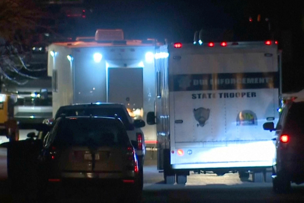 In this grab taken from video, emergency cervices work at a scene of Police Helicopter Crash in Flagstaff, Arizona, the night from Feb. 4 to 5, 2026. (ABC15 Arizona via AP)