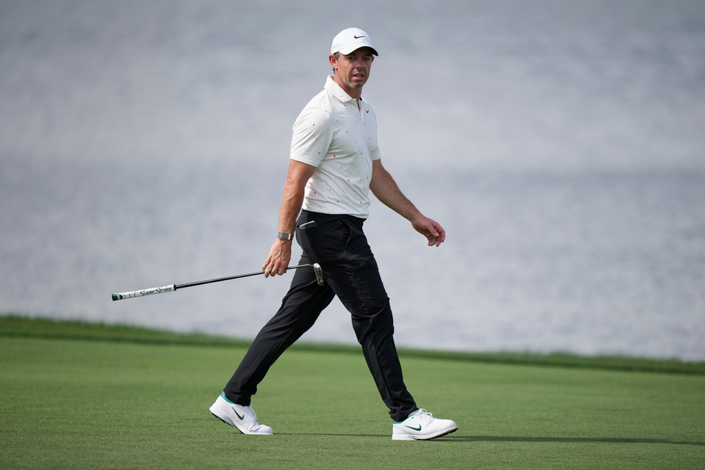 Rory McIlroy, of Northern Ireland, walks on the third green during the second round of the Arnold Palmer Invitational at Bay Hill golf tournament Friday, March 6, 2026, in Orlando, Fla. (AP Photo/Matt Slocum)