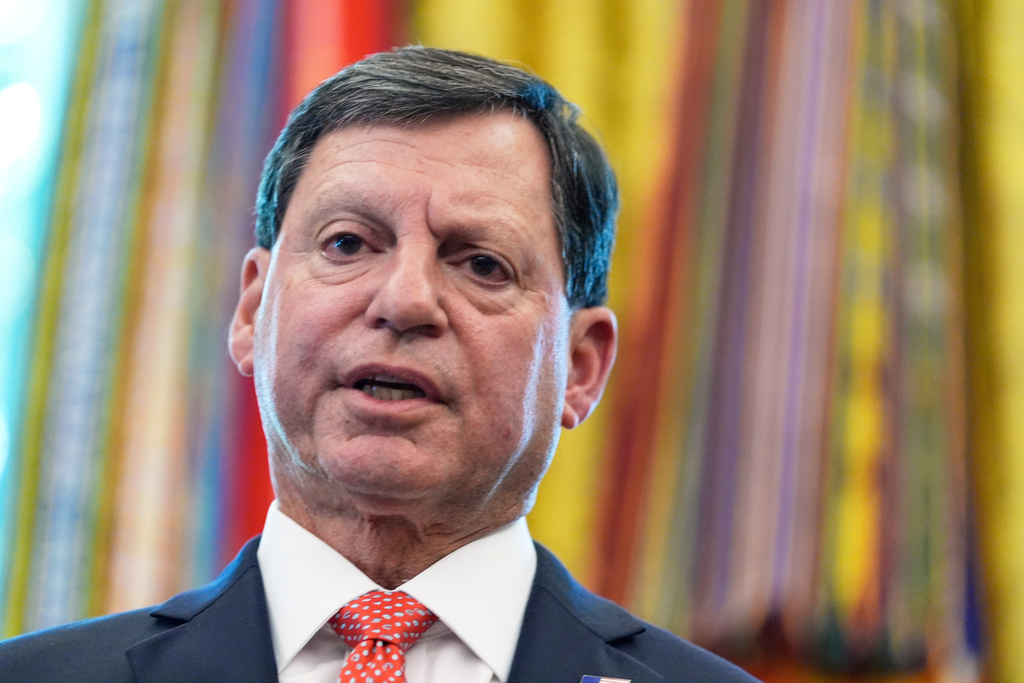 FILE - Social Security Commissioner Frank Bisignano speaks during an event with President Donald Trump in the Oval Office to mark the 90th anniversary of the Social Security Act, Aug. 14, 2025, in Washington. (AP Photo/Alex Brandon, File)