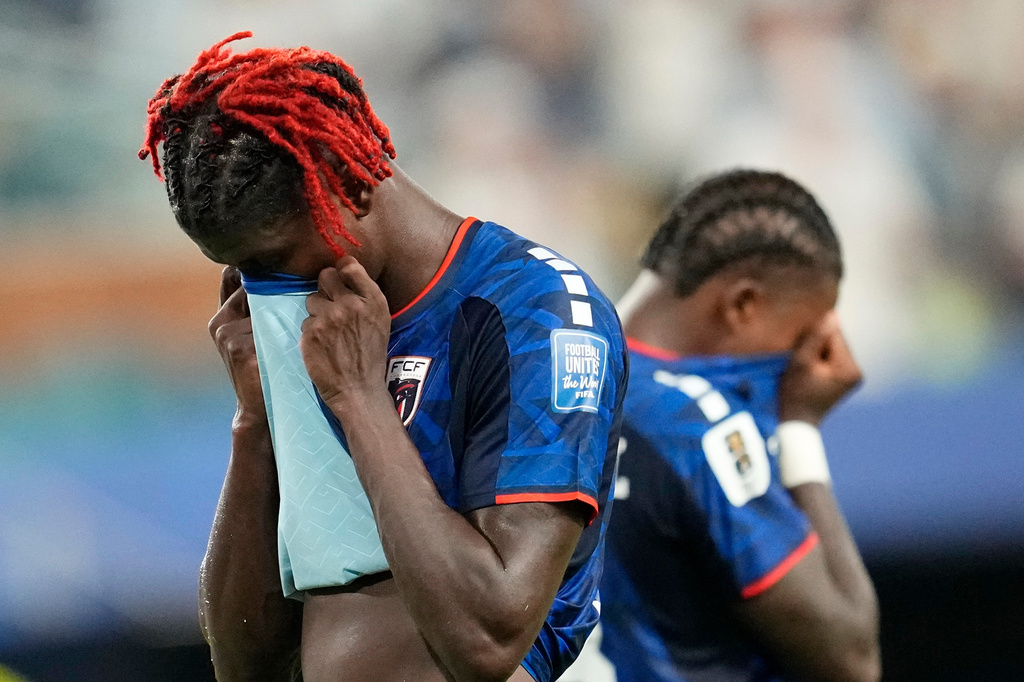 Cape Verde's Gilson Benchimol (9) reacts to a loss during the World Cup round of 32 soccer match between Argentina and Cape Verde in Miami Gardens, Fla., Friday, July 3, 2026. (AP Photo/George Walker IV)