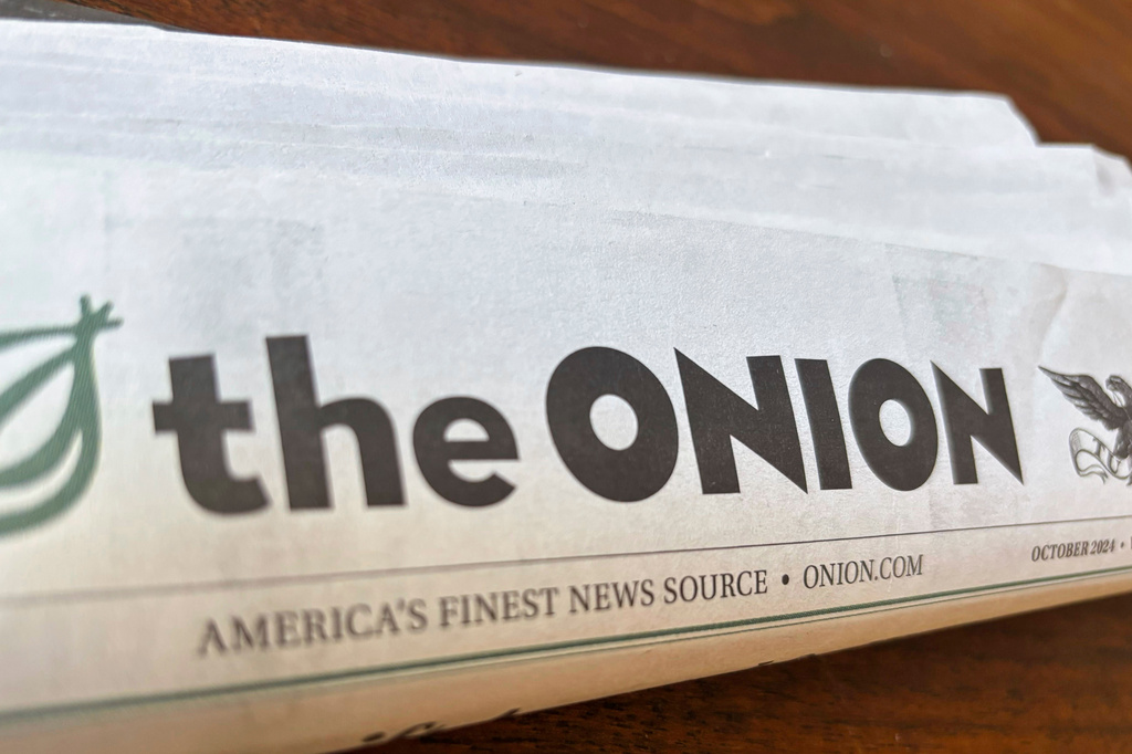 FILE - A copy of the satirical outlet The Onion is seen Nov. 14, 2024, in Little Rock, Ark. (AP Photo/Jill Bleed, File)