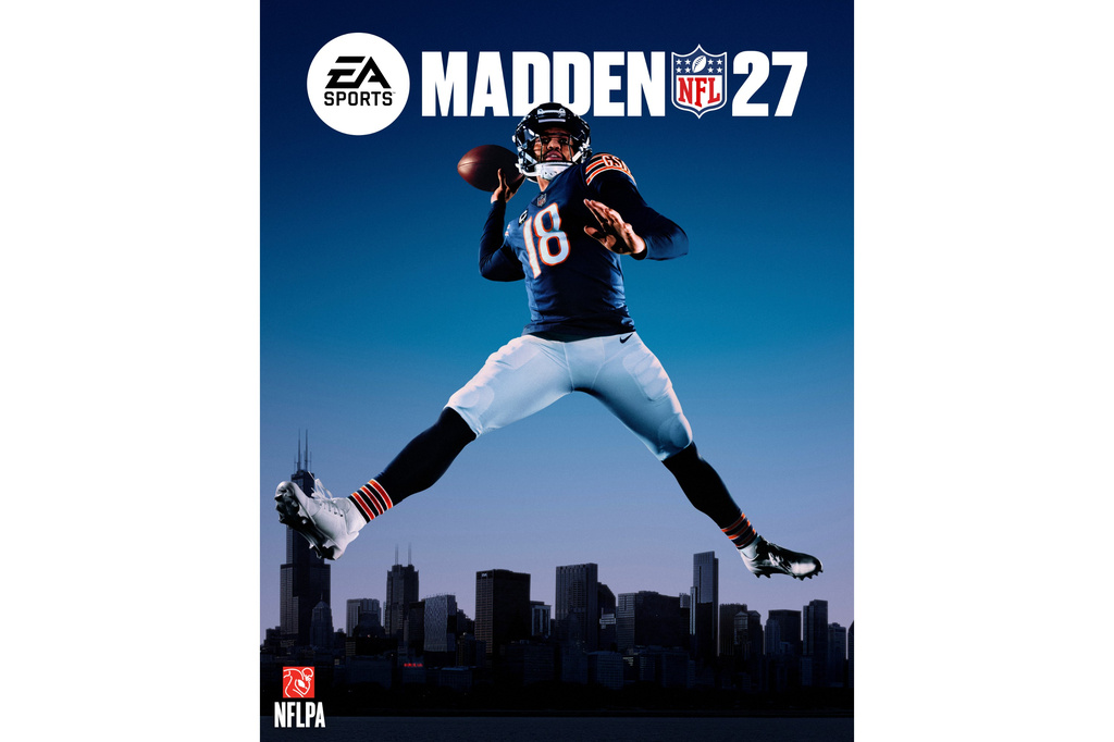 This image provided EA Sport shows Chicago Bears quarterback Caleb Williams on the cover of the Madden NFL 27 video game. (EA Sports via AP)