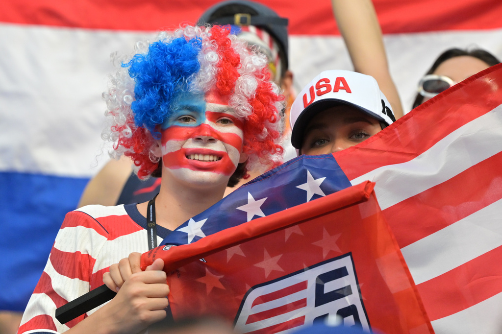 Fans are seen before the World Cup Group D soccer match between Paraguay and the United States in Inglewood, Calif., near Los Angeles, Friday, June 12, 2026. (AP Photo/Jayne Kamin-Oncea)