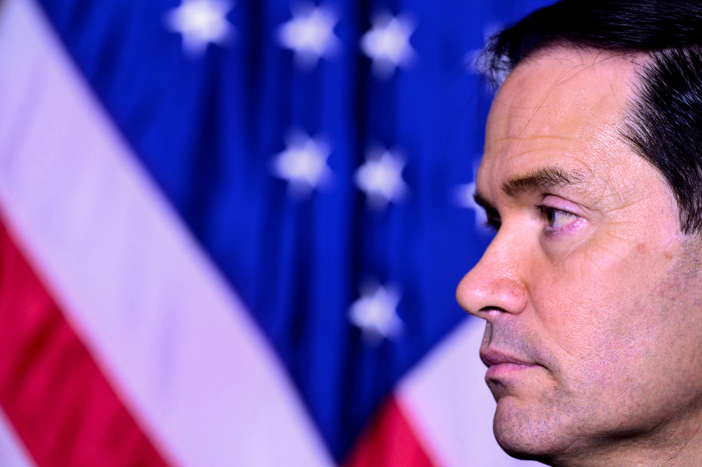 US Secretary of State Marco Rubio attends at a press conference at the US Embassy in Rome, Friday, May 8, 2026. (Stefano Rellandini/Pool Photo via AP)