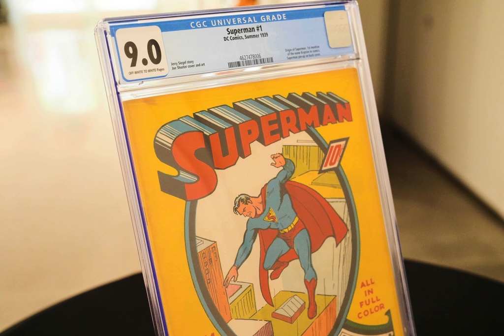 A view of a DC Comics, Superman No. 1 issue is shown Monday, Nov. 24, 2025, in Irving, Texas. (AP Photo/Tony Gutierrez)