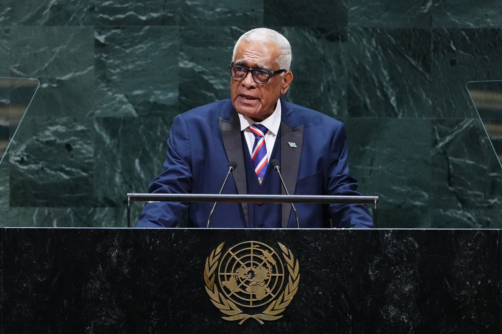 President of Fiji Ratu Naiqama Tawakecolati Lalabalavu addresses the 81st session of the United Nations General Assembly at U.N. headquarters Thursday, Sept. 24, 2026. (AP Photo/Frank Franklin II)