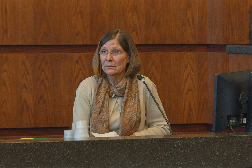 This image released by HBO shows Dana Chandler in a scene from the docuseries "A Killer Story." (HBO via AP)