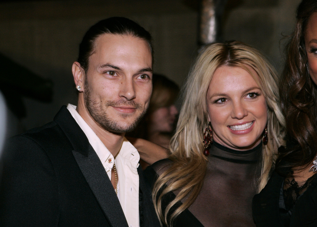 FILE - Britney Spears, right, and her husband Kevin Federline arrive for a post Grammy party, in Beverly Hills, Calif., on Feb. 8, 2006. (AP Photo/Danny Moloshok, File)