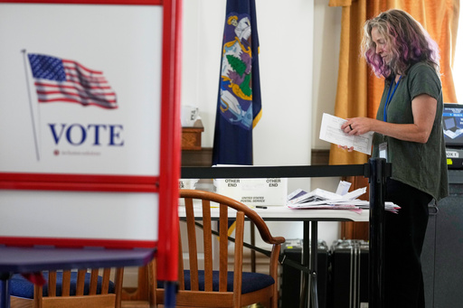An election official sorts ballots during early voting, Tuesday, Oct. 28, 2025, in Portland, Maine. (AP Photo/Robert F. Bukaty) An election official sorts ballots during early voting, Tuesday, Oct. 28, 2025, in Portland, Maine. (AP Photo/Robert F. Bukaty)
