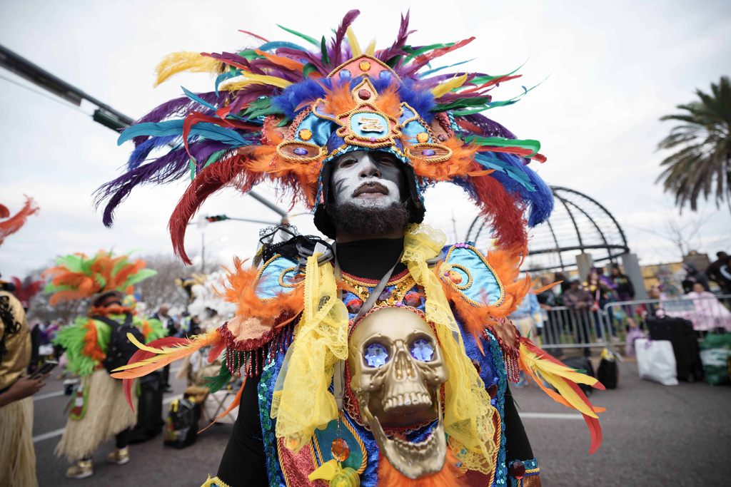 Zulu Tramps parade on Mardi Gras Day in New Orleans, Tuesday, Feb. 17, 2026. (AP Photo/Matthew Hinton)