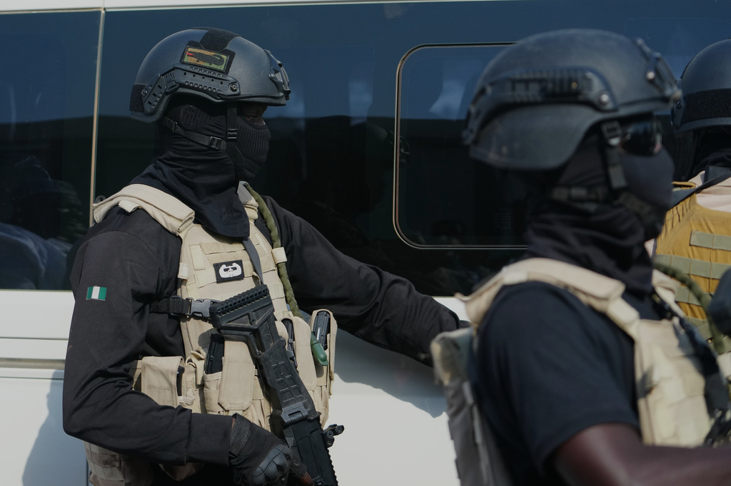 FILE - Members of the Nigerian army provide security during an event in Minna, Nigeria, Dec. 22, 2025. (AP Photo/Sunday Alamba, File)