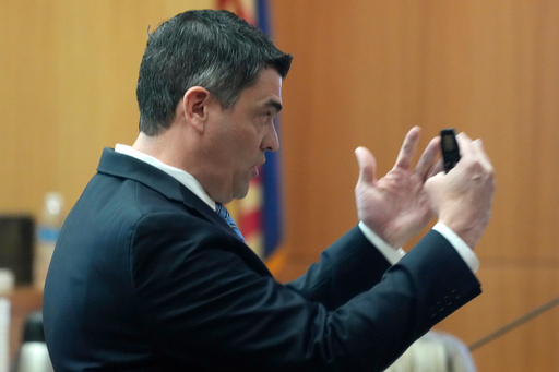 Prosecutor Josh Maxwell speaks to the jury during the sentencing hearing of Cleophus Cooksey Jr. after being convicted of killing eight people during his trial Monday, Sept. 29, 2025, in Phoenix. (AP Photo/Ross D. Franklin) Prosecutor Josh Maxwell speaks to the jury during the sentencing hearing of Cleophus Cooksey Jr. after being convicted of killing eight people during his trial Monday, Sept. 29, 2025, in Phoenix. (AP Photo/Ross D. Franklin)