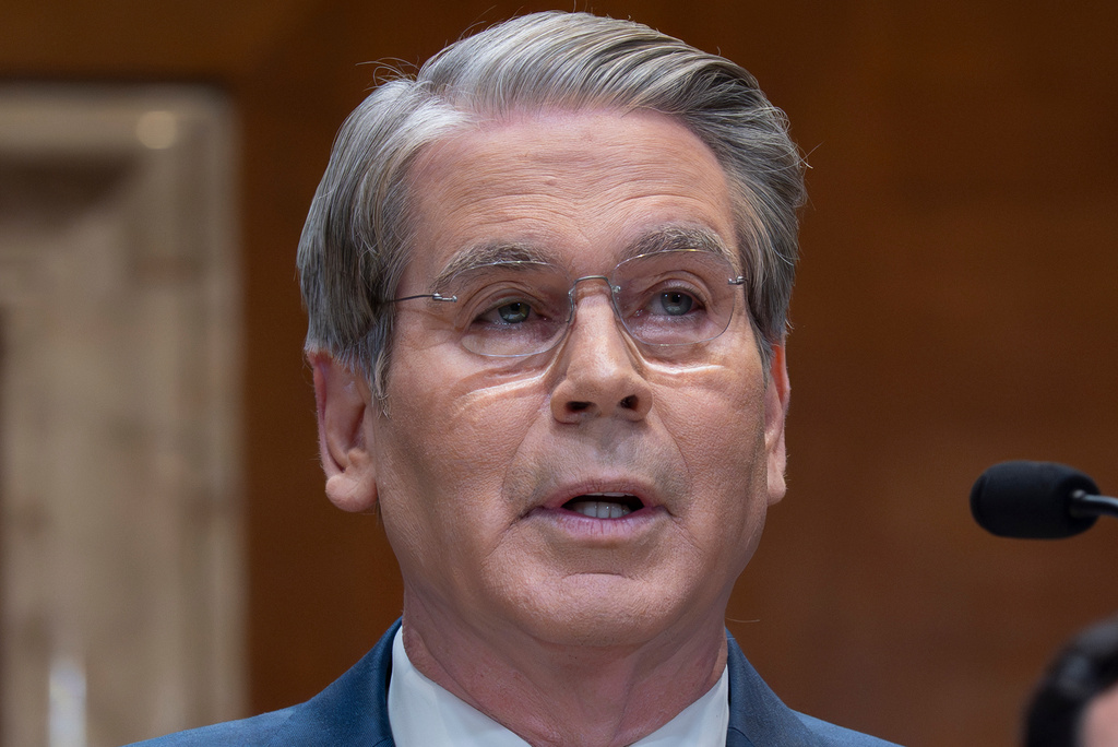 Treasury Secretary Scott Bessent testifies on his agency's proposed budget estimates for fiscal year 2027 at a Senate Appropriation subcommittee, at the Capitol in Washington, Wednesday, April 22, 2026. (AP Photo/J. Scott Applewhite)