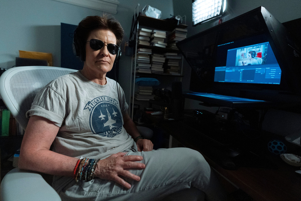 Podcaster Kara Swisher speaks during an interview with The Associated Press, Thursday, June 11, 2026, in Washington. (AP Photo/Manuel Balce Ceneta)