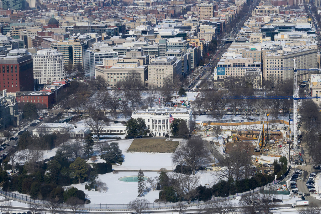 FILE - The White House is seen from the Washington Monument Feb. 4, 2026,, in Washington. (AP Photo/Rod Lamkey, Jr., File)
