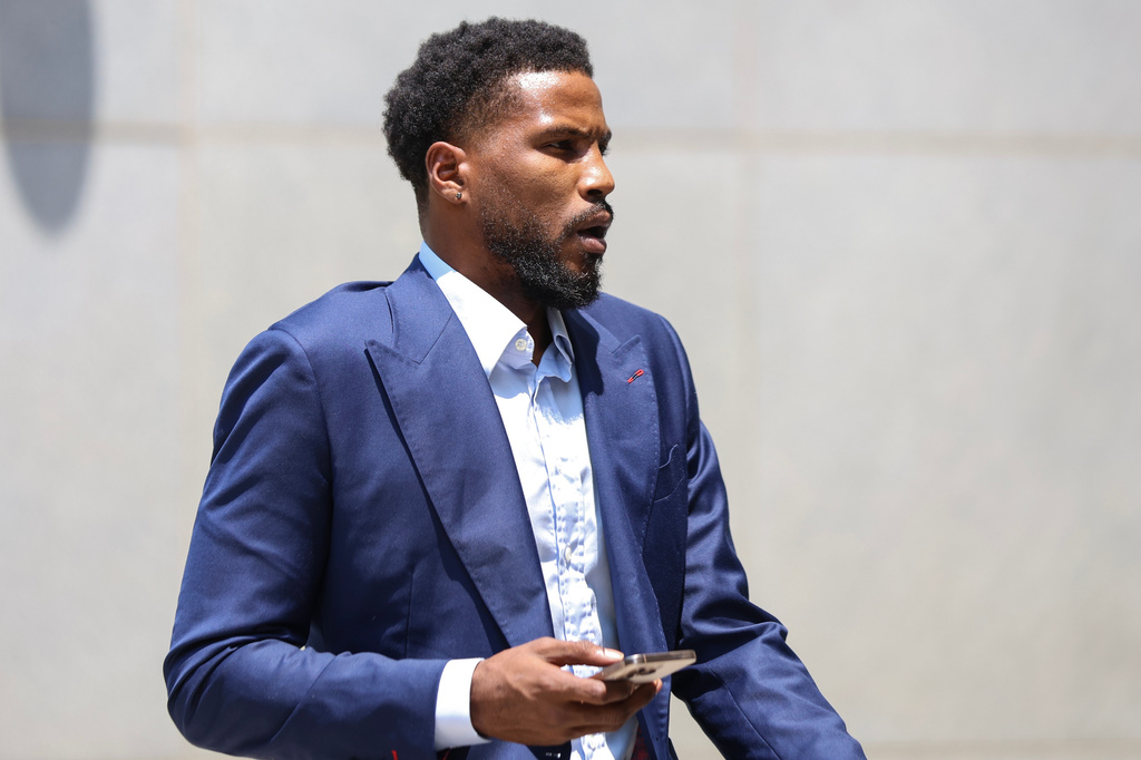 Former NBA player Malik Beasley arrives outside of Brooklyn federal court, Wednesday, July 1, 2026, in New York. (AP Photo/Heather Khalifa) CORRECTION: name of the photographer corrected to Heather Khalifa instead of Yuki Iwamura