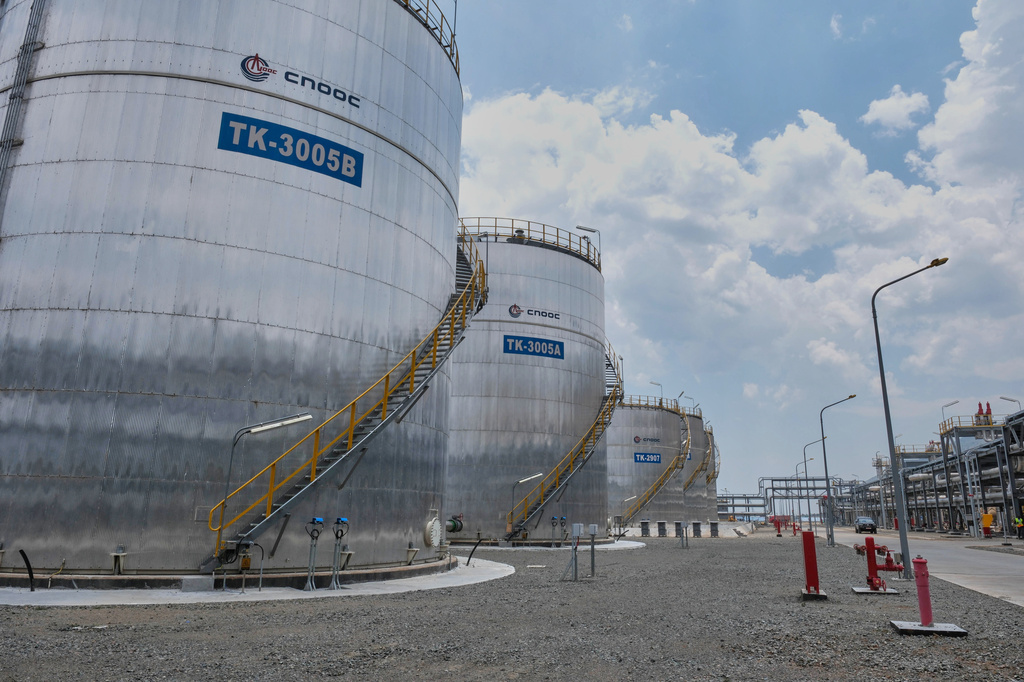 A view of the central processing unit at the Kingfisher oil field, operated by China National Offshore Oil Corporation (CNOOC), near Hoima, Uganda, Wednesday, Sept. 2, 2026. (AP Photo/Hajarah Nalwadda)