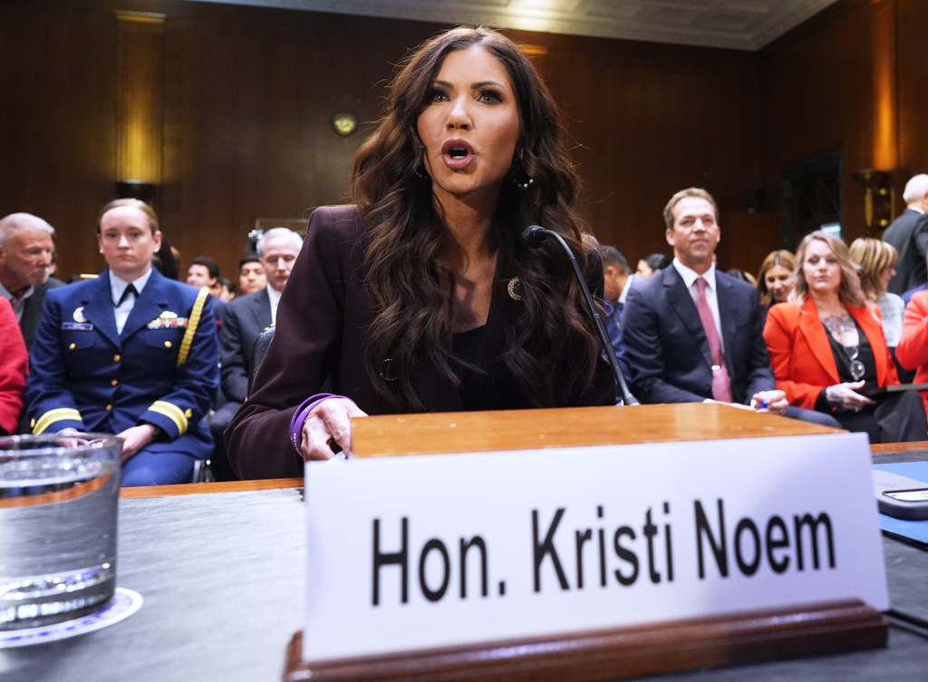 FILE - Homeland Security Secretary Kristi Noem appears for an oversight hearing before the Senate Judiciary Committee, at the Capitol in Washington, March 3, 2026. (AP Photo/J. Scott Applewhite, File)