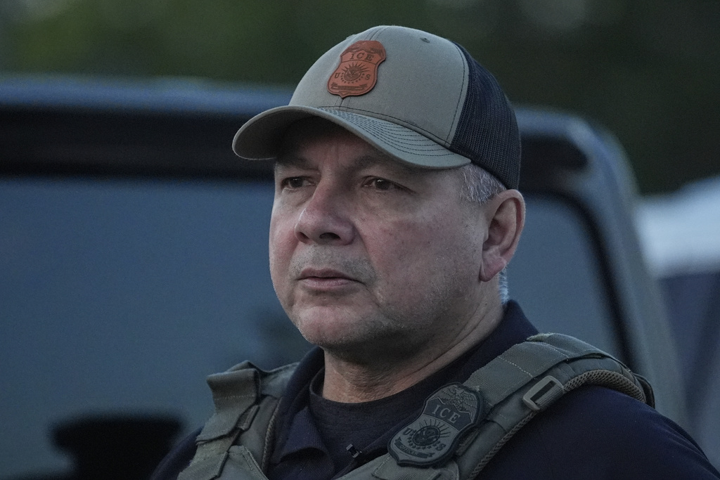 Acting Executive Associate Director of Enforcement and Removal Operations Marcos Charles is shown during a U.S. Immigration and Customs Enforcement operation in Park Ridge, Ill., Friday, Sept. 19, 2025. (AP Photo/Erin Hooley)