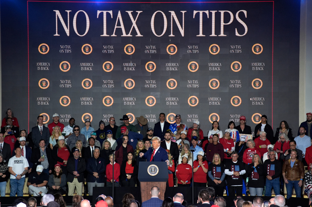 FILE - President Donald Trump speaks about the economy during an event at the Circa Resort and Casino in Las Vegas, Jan. 25, 2025. (AP Photo/John Locher, File)