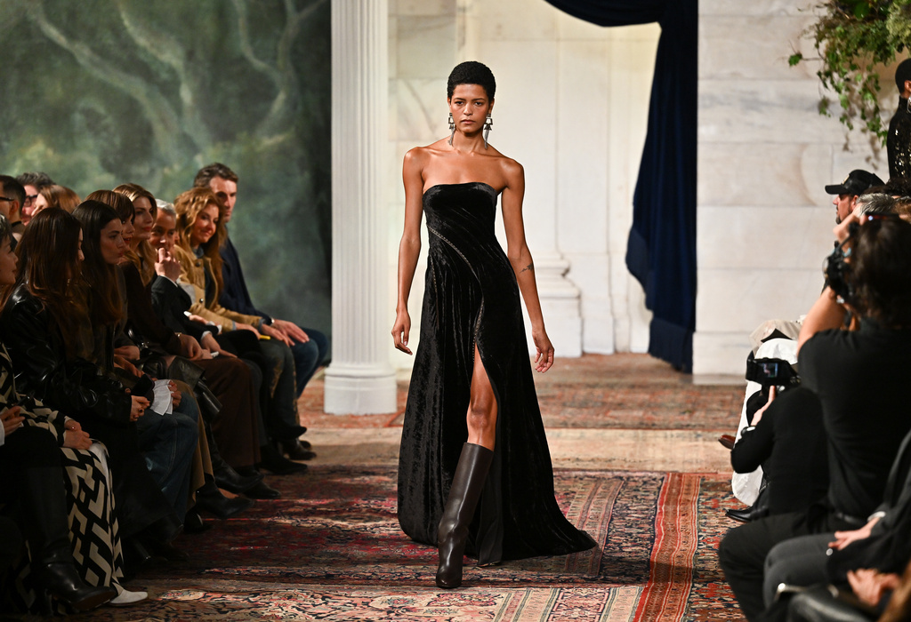 A model walks the runway during the Ralph Lauren Fall/Winter 2026 fashion show as part of New York Fashion Week, Tuesday, Feb. 10, 2026, in New York. (Photo by Evan Agostini/Invision/AP)
