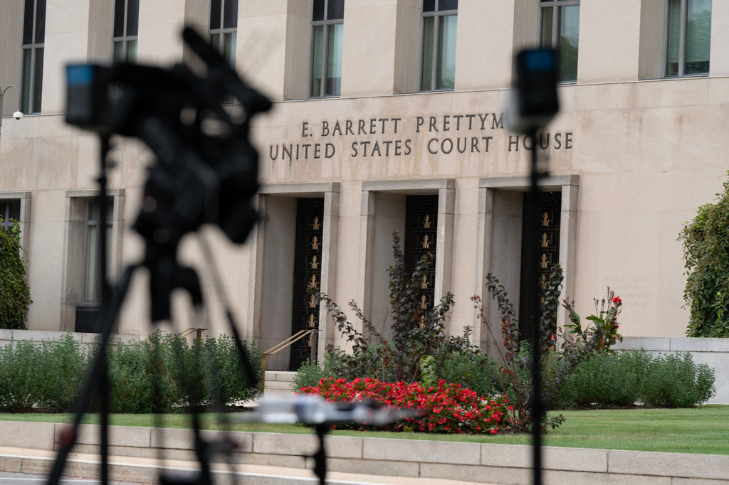 The E. Barrett Prettyman U.S. Federal Courthouse, is seen Wednesday, Sept. 23, 2026, in Washington. (AP Photo/Jose Luis Magana)