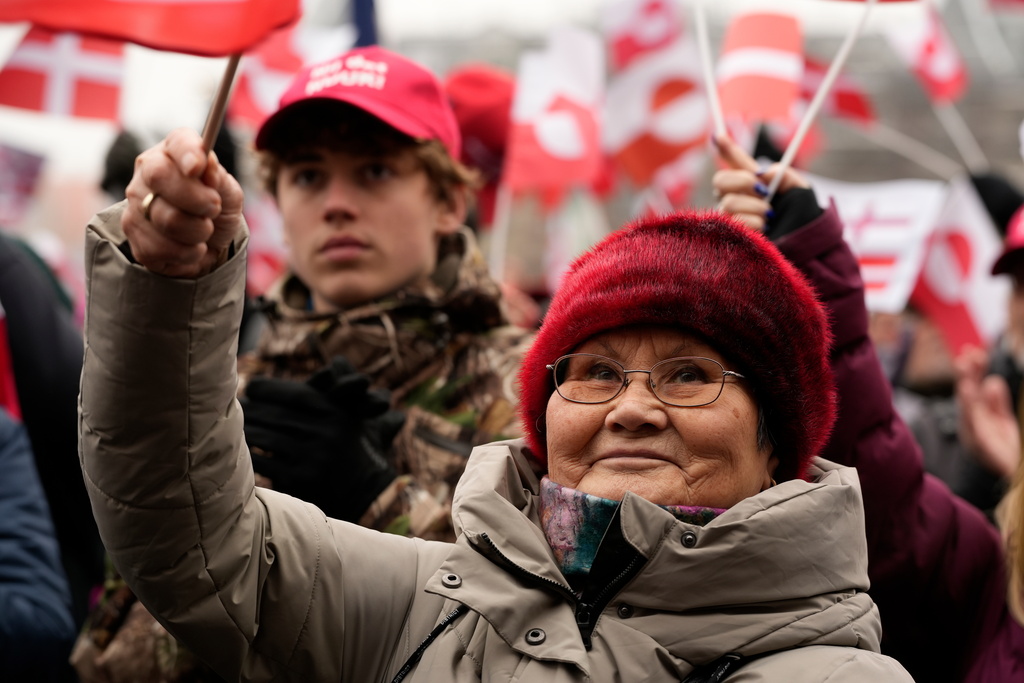 People gather for a pro- Greenlanders demonstration, in Copenhagen, Denmark, Saturday, Jan. 17, 2026. (Emil Helms/Ritzau Scanpix via AP)