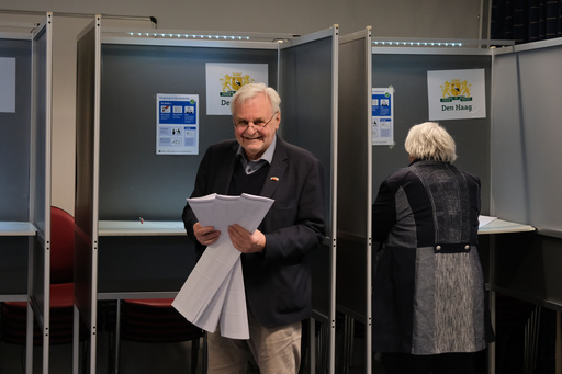 A man prepares to cast his vote at a polling station during general elections in The Hague, Netherlands, Wednesday, Oct. 29, 2025. (AP Photo/Patrick Post) A man prepares to cast his vote at a polling station during general elections in The Hague, Netherlands, Wednesday, Oct. 29, 2025. (AP Photo/Patrick Post)