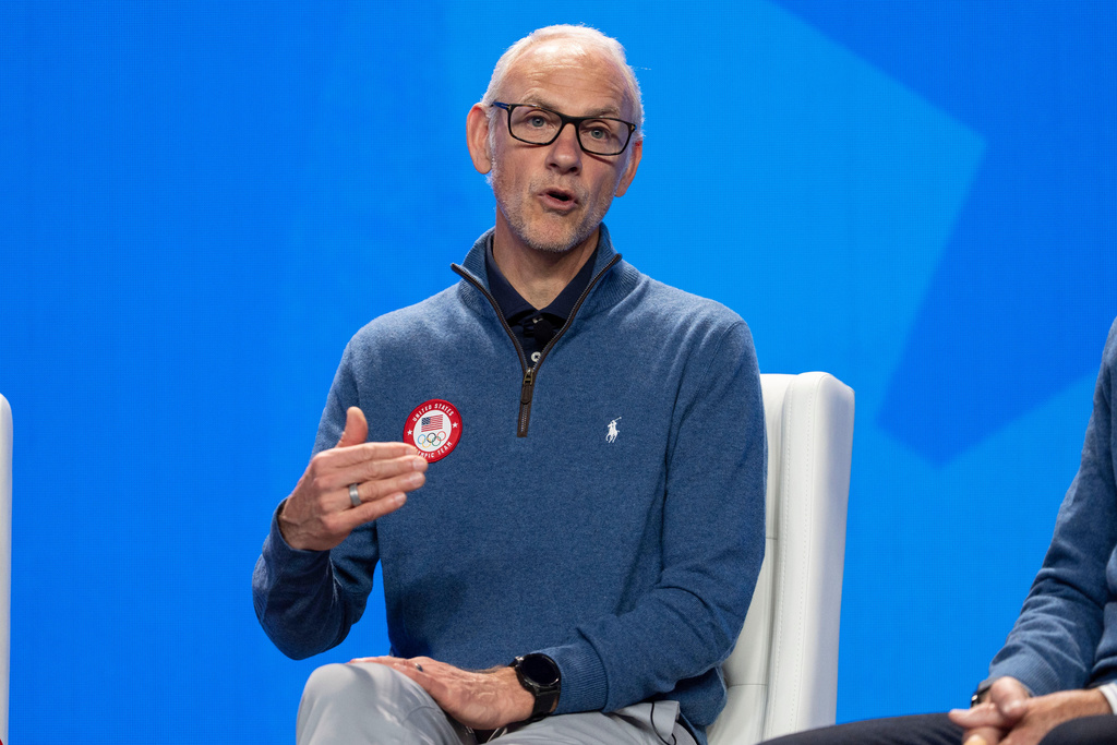 Chief Medical Officer of the U.S. Olympic & Paralympic Committee Dr. Jonathan Finnoff speaks during a press conference during Team USA Media Summit, on Tuesday, Oct. 28, 2025, in New York. (AP Photo/Yuki Iwamura)