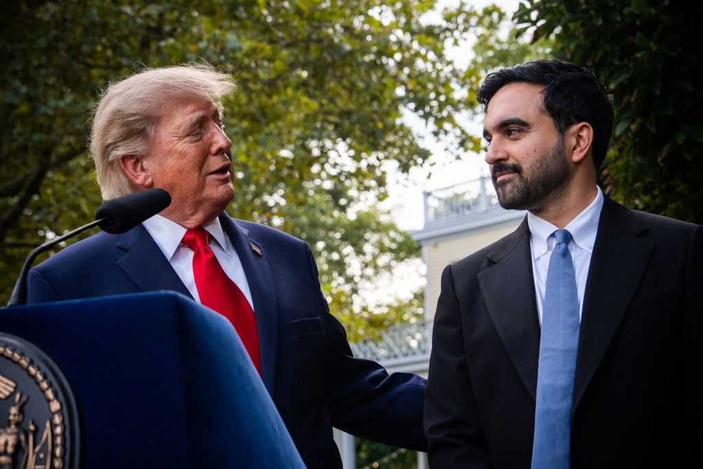 New York City Mayor Zohran Mamdani stands by as President Donald Trump speaks during a joint news conference at Gracie Mansion, Monday, Sept. 21, 2026, in New York. (AP Photo/Julia Demaree Nikhinson)