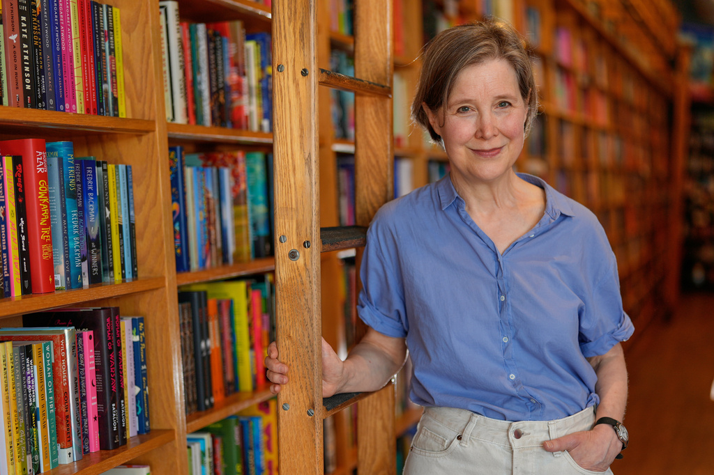 FILE - Author Ann Patchett poses for a portrait at her bookstore in Nashville, Tenn., on April 22, 2026. (AP Photo/George Walker IV, File)