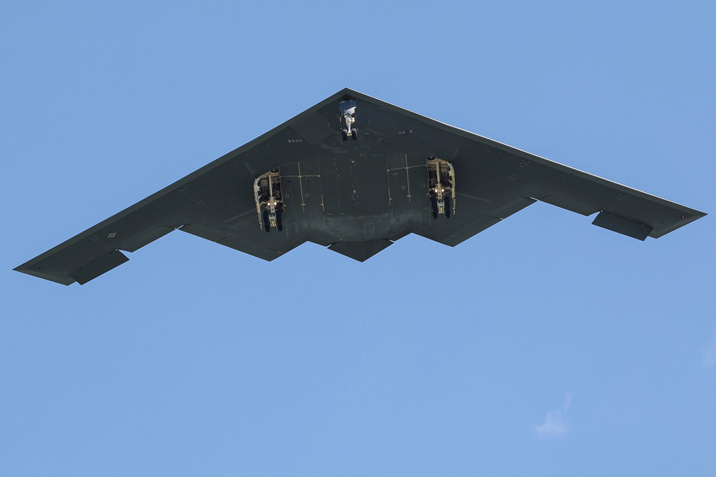 FILE - A B-2 bomber arrives at Whiteman Air Force Base Mo., on June 22, 2025, after returning from a massive strike on Iranian nuclear sites. (AP Photo/David Smith, File)