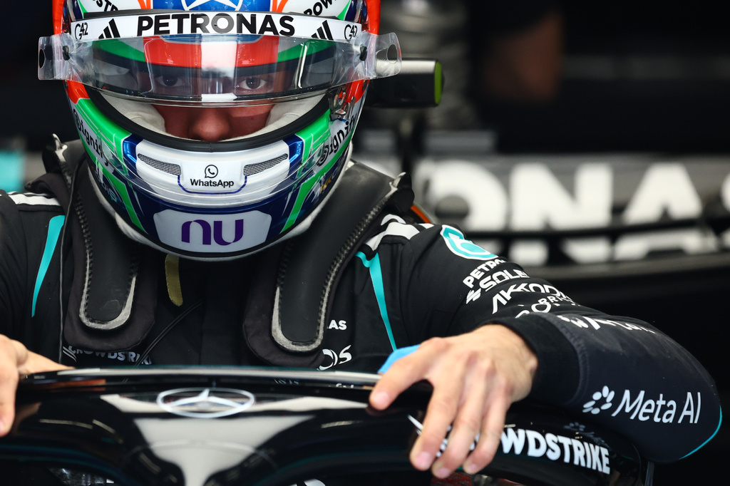 Mercedes driver Andrea Kimi Antonelli of Italy gets into his car as he prepares for the qualifying session ahead of the Formula One Grand Prix at the Spa-Francorchamps racetrack in Spa, Belgium, Saturday, July 18, 2026. (Sarah Meyssonnier, Pool Photo via AP)
