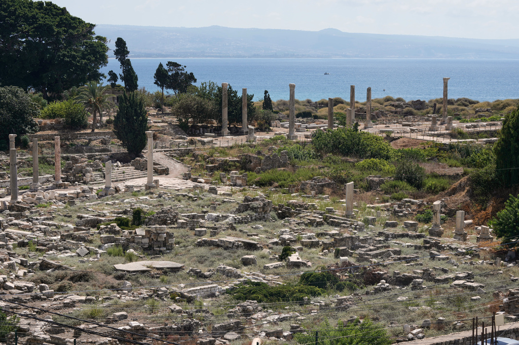 Roman-era columns stand at an archaeological site in the southern port city of Tyre, Lebanon, Thursday, Sept. 17, 2026. (AP Photo/Bilal Hussein)