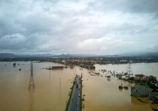 This aerial photo shows flooding caused by rain following typhoon Bualoi in Thanh Hoa, Vietnam, Tuesday, Sept. 30, 2025. (Tran Van Hoang/VNA via AP) This aerial photo shows flooding caused by rain following typhoon Bualoi in Thanh Hoa, Vietnam, Tuesday, Sept. 30, 2025. (Tran Van Hoang/VNA via AP)