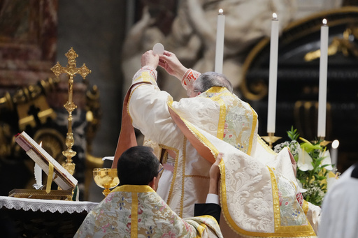 Cardinal Raymond Leo Burke celebrates the old Latin Mass for pilgrims in St. Peter's Basilica, at the Vatican, Saturday, Oct. 25, 2025. (AP Photo/Alessandra Tarantino) Cardinal Raymond Leo Burke celebrates the old Latin Mass for pilgrims in St. Peter's Basilica, at the Vatican, Saturday, Oct. 25, 2025. (AP Photo/Alessandra Tarantino)