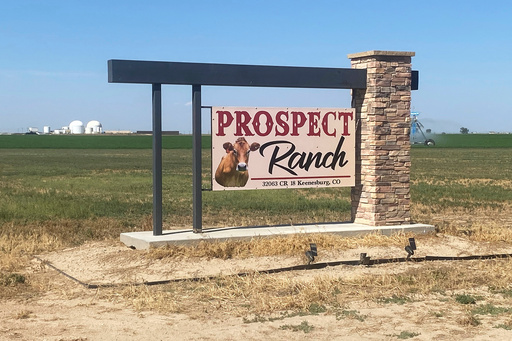 FILE - A sign stands at Prospect Ranch outside of Prospect Valley Dairy east of Keenesburg, Colo., Aug. 21, 2025. (Chris Bolin/Denver Post via AP, File) FILE - A sign stands at Prospect Ranch outside of Prospect Valley Dairy east of Keenesburg, Colo., Aug. 21, 2025. (Chris Bolin/Denver Post via AP, File)