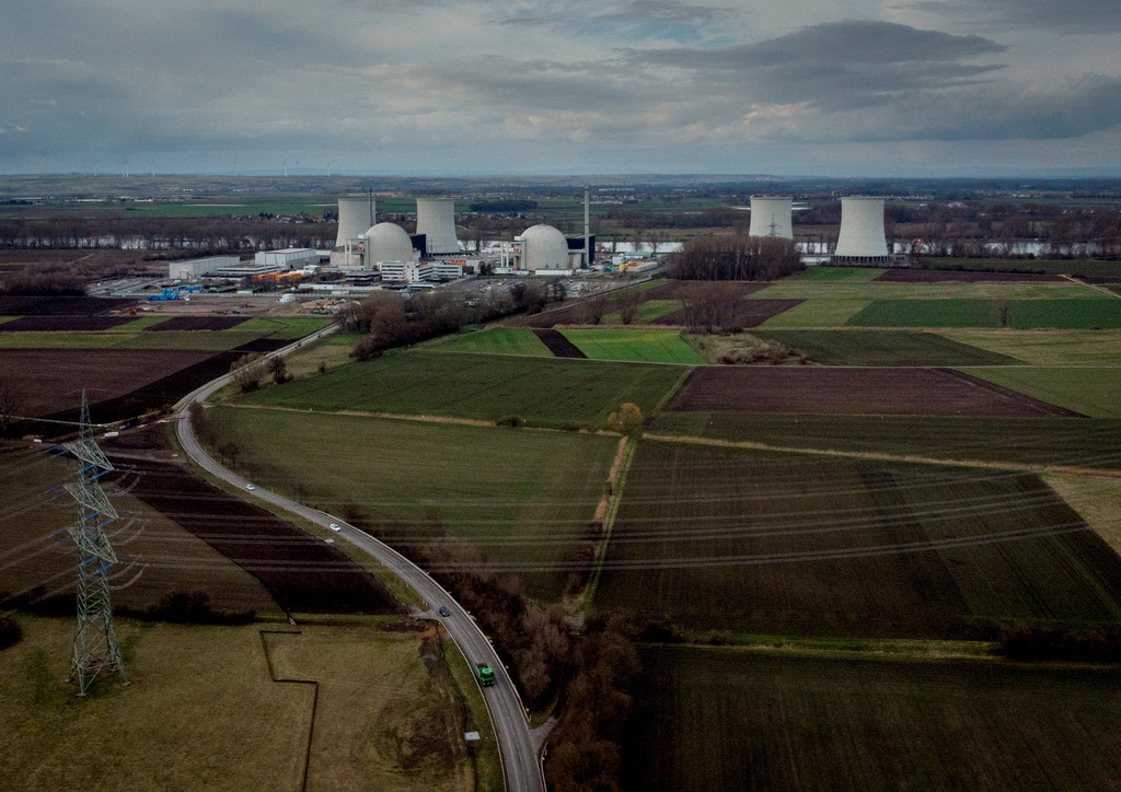 FILE - A view of the closed nuclear plant of Biblis, Germany, south of Frankfurt, on March 16, 2021. (AP Photo/Michael Probst, File)