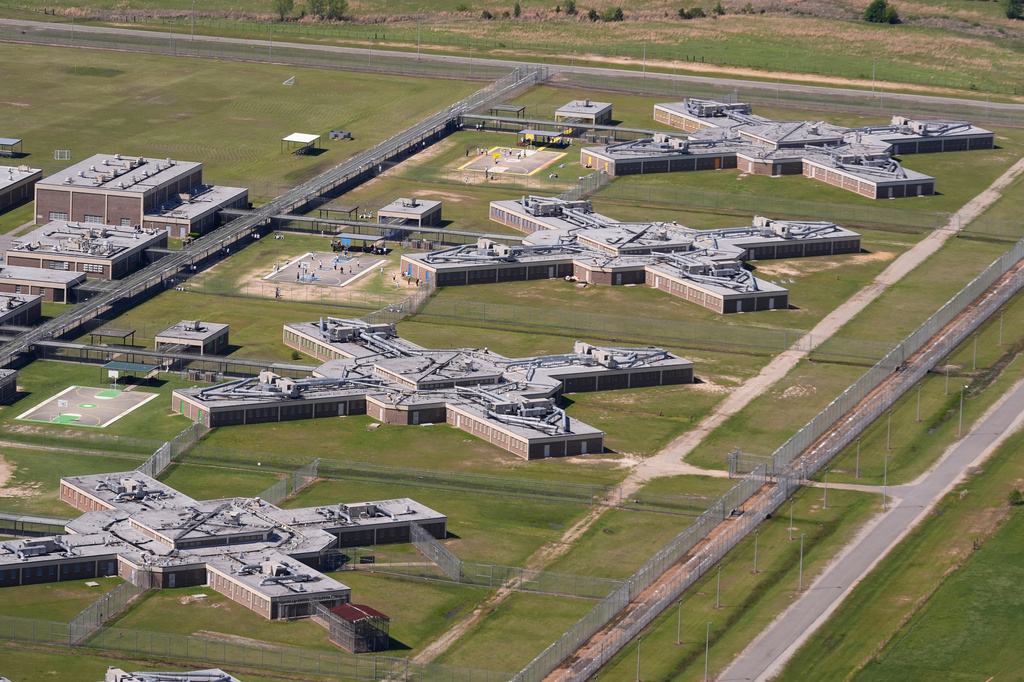 FILE - The Winn Correctional Center, an ICE detention facility, is seen in this aerial photo in Winnfield, La., April 9, 2025. (AP Photo/Gerald Herbert, File)