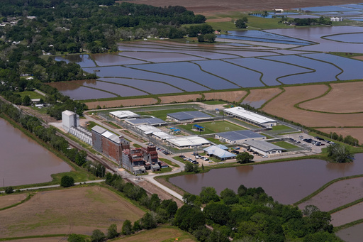 FILE - The South Louisiana ICE Processing Center is seen in this aerial photo in Basile, La., Tuesday, April 8, 2025. (AP Photo/Gerald Herbert, File) FILE - The South Louisiana ICE Processing Center is seen in this aerial photo in Basile, La., Tuesday, April 8, 2025. (AP Photo/Gerald Herbert, File)