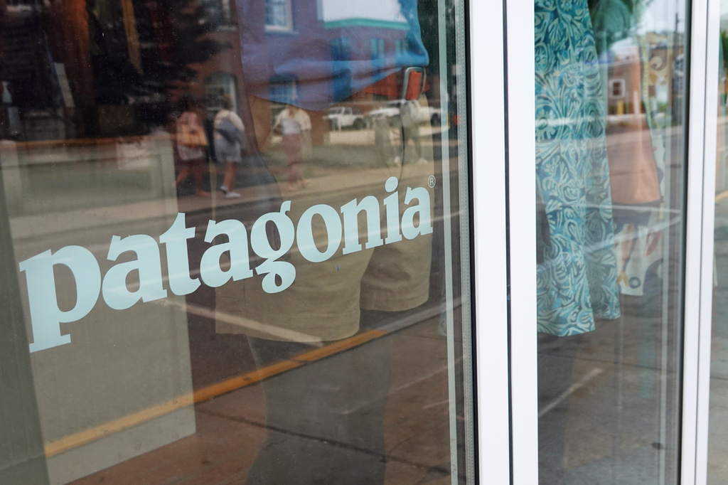 A sign for Patagonia is displayed at a store Thursday, June 11, 2026, in Newport, R.I. (AP Photo/Alyssa Goodman)