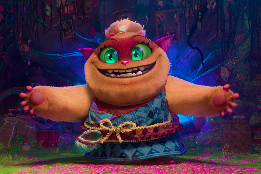 This image released by DreamWorks Animation shows Batiba, voiced by Jenny Slate, in a scene from "Forgotten Island." (DreamWorks Animation/Universal Pictures via AP)