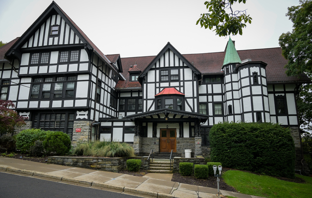 The Chi Phi fraternity house at Cornell University in Ithaca, N.Y., Monday, Sept. 28, 2026. (AP Photo/Heather Ainsworth)