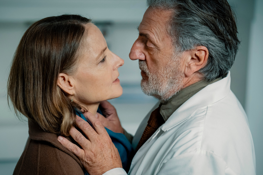 This image released by Sony Pictures Classics shows Jodie Foster, left, and Daniel Auteuil in a scene from "A Private Life." (Jérôme Prébois/Sony Pictures Classics via AP)
