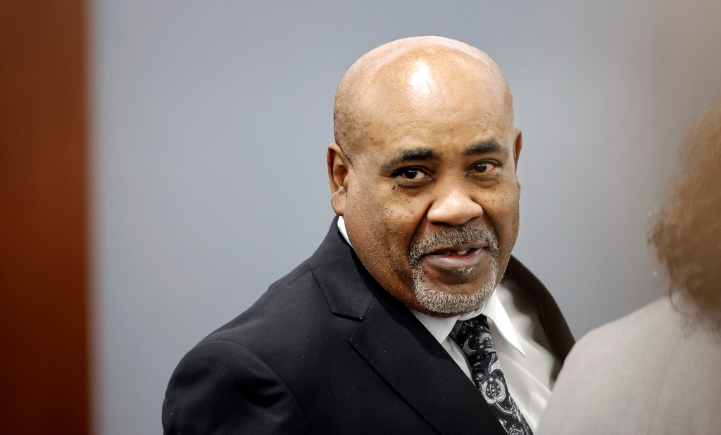 Duane Davis appears in court during his murder trial, related to the 1996 killing of rapper Tupac Shakur, in Clark County District Court at the Regional Justice Center in Las Vegas, Thursday, Aug. 20, 2026. (Steve Marcus/Pool Photo via AP)