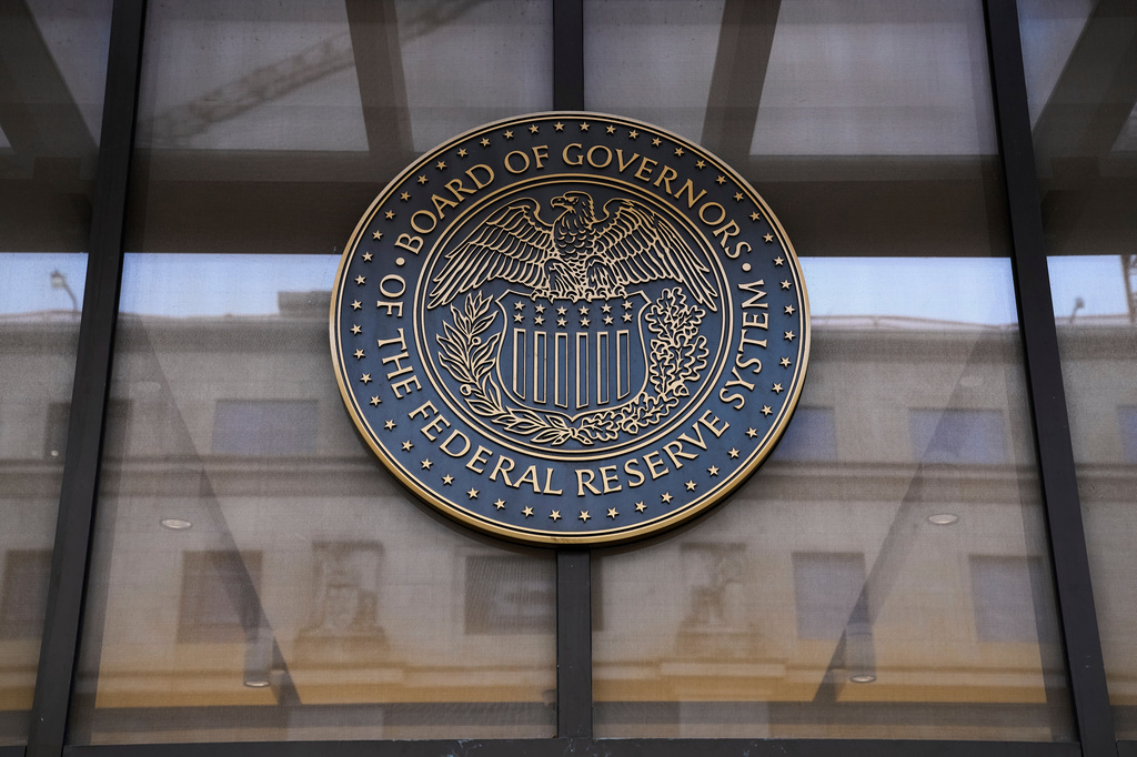 FILE - The William McChesney Martin Jr. building, which houses the Board of Governors of the Federal Reserve System, is seen on April 7, 2025, in Washington. (AP Photo/Jacquelyn Martin, File)