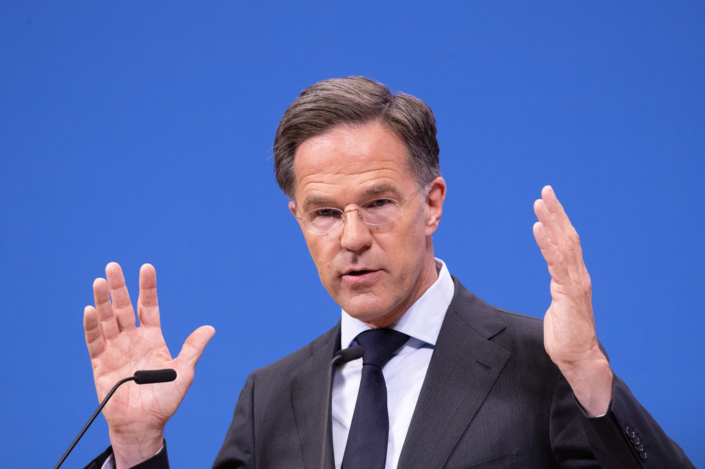 NATO Secretary General Mark Rutte speaks during a pre-ministerial media conference at NATO headquarters in Brussels, Wednesday, June 17, 2026. (AP Photo/Omar Havana)